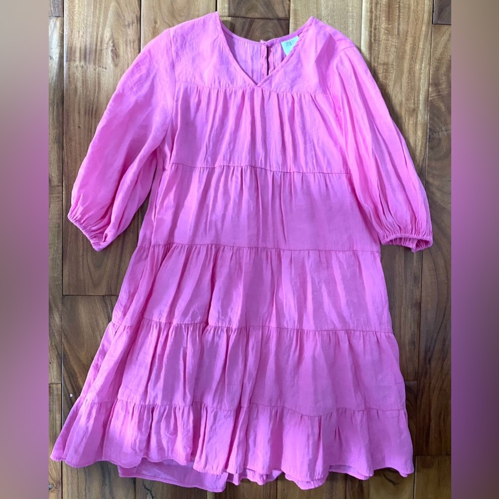 Zara Girl's Pink Tiered Dress Size 140 US 10